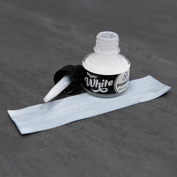 Higgins White Pigmented Drawing Ink - Image 2