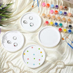 MotiMind 4 Set Ceramics to Paint Round Jewelry Tray Ready to Paint Your Own - Image 3