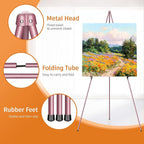 Easel Stand for Display, Aredy 63" Portable Painting Easel, Lightweight Metal - Image 3