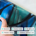 Original Hand Drawn Faux Stained Glass Window Film, Double-Sided Privacy Static - Image 5