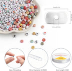 1500PCS Round Letter Beads for Threading, 4 x 7 MM Alphabet Beads and Colourful - Image 2