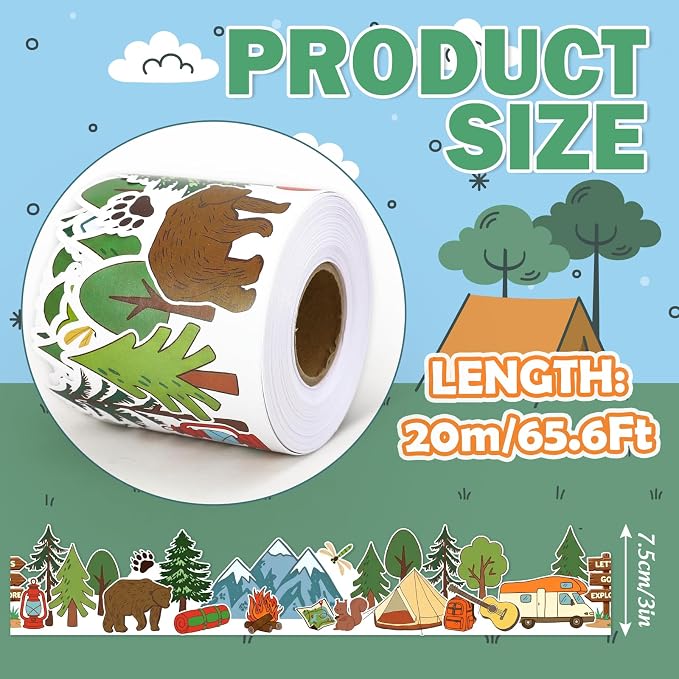 FYSUIMU 65.6 Ft Camping Hiking Bulletin Board Border Back to School Tent Fire - Image 2