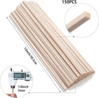 Balsa Wood Sticks, Balsa Wood Strips, Square Wooden Dowel Rods - Image 2