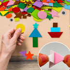 1050 pcs Foam Shapes Stickers, 4shapes-10 Colors Self Adhesive Shape - Image 3