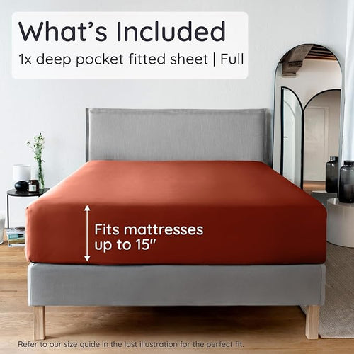 Bambaw 100% Viscose Derived from Bamboo Full Fitted Sheet Size, 15’’ Deep - Image 2
