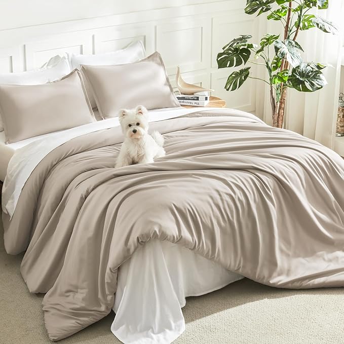 Litanika Twin XL Comforter Set Dark Oatmeal, 2 Pieces Extra Long Dorm Bedding by Litanika