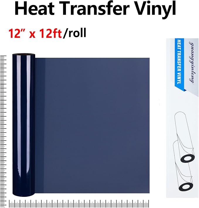 guangyintong Navy Blue Heat Transfer Vinyl HTV Rolls, Glossy Surface HTV Vinyl - Image 2
