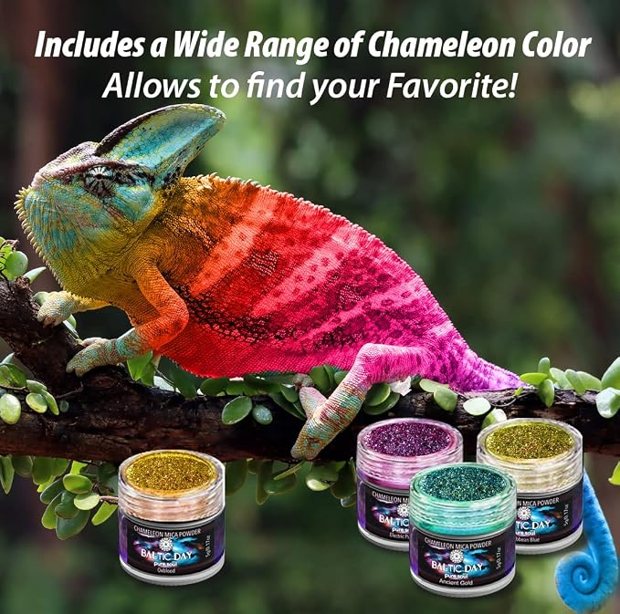 BALTIC DAY - Chameleon Mica Powder, 4 Jars of Color Shift Mica Powder Set - - Image 6