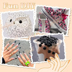 qiipii 7500PCS 2mm Small Pure Black Round Half Round Pearls - Image 4