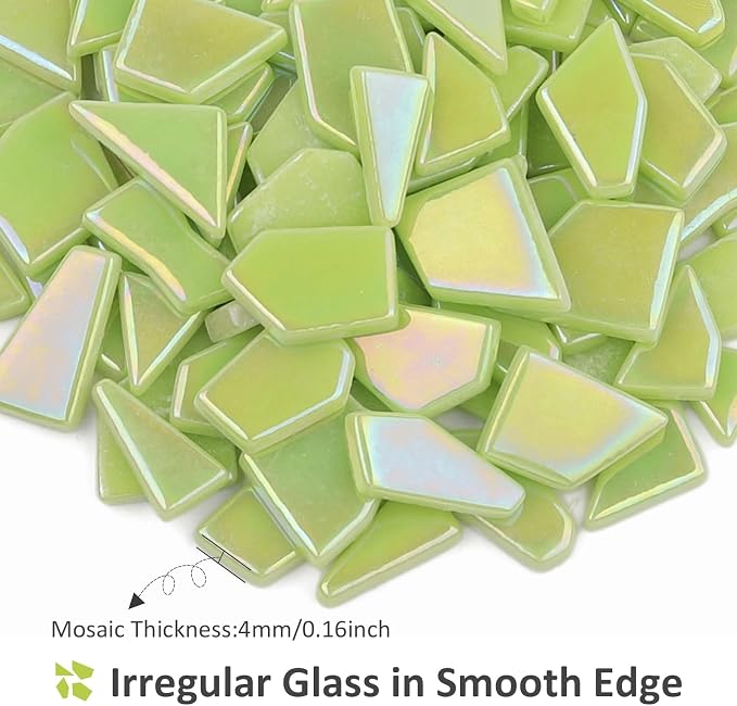 Youway Style Iridescent Green Glass Mosaic Tiles - Image 5