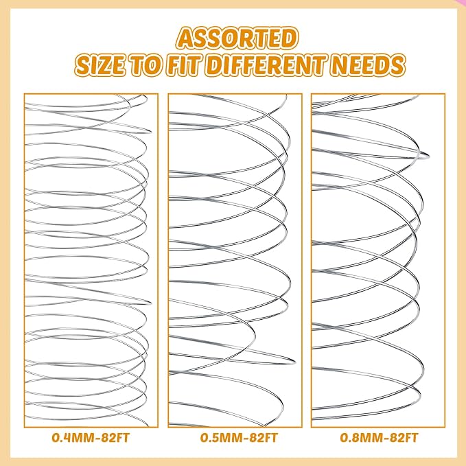 Funrous 5 Rolls 5 Size Jewelry Wire 18, 26 Gauge Copper Wire Kit Jewelry - Image 3