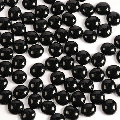 0.5lb Black Glass Marbles for Vase Black Flat Glass Beads, Decorative Pebbles by MBKHFLL