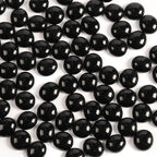 10 lbs Black Glass Rocks for Fire Pits, Decorative Flat Beads for Vase Fillers by MBKHFLL