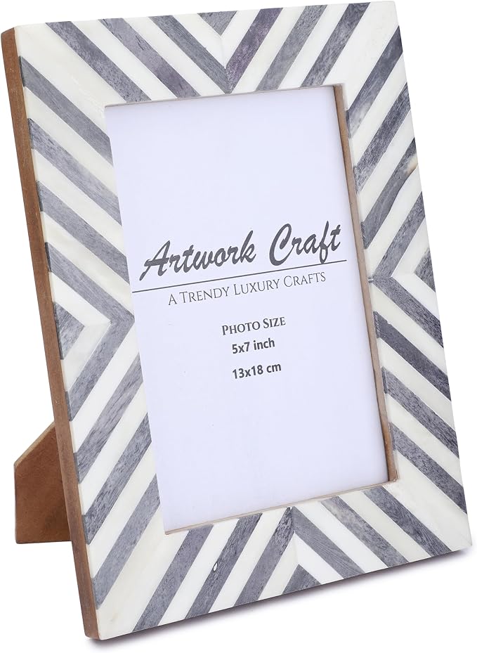 Picture Photo Frame Chevron Herringbone Art Inspired Vintage Table-Top/Wall - Image 2