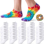 Syhood White Cotton Crew Socks for Tie dye Party Casual Soft Cushion Novelty by Syhood