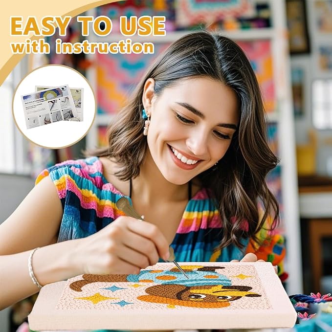 Doodlream Dachshund Needle Kit for Beginner, 9.4"x 9.4" Cute Cartoon Dog Punch - Image 3
