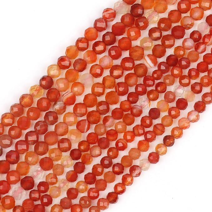 4mm 90pcs Red Agate Tiny Gemstone Beads - Image 6