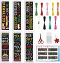 INFUNLY 6Pcs Inspirational Words Cross Stitch Bookmark Kits 8"x2.4" DIY by INFUNLY
