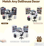 1:12 Scale Mini Desk Set with 100 Mini Books & 2 Bookshelves — Miniature - Image 8