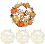 Unfinished Fall Wreaths Wood Crafts to Paint Set of 3, Unfinished Wood Cutouts by Sereliy