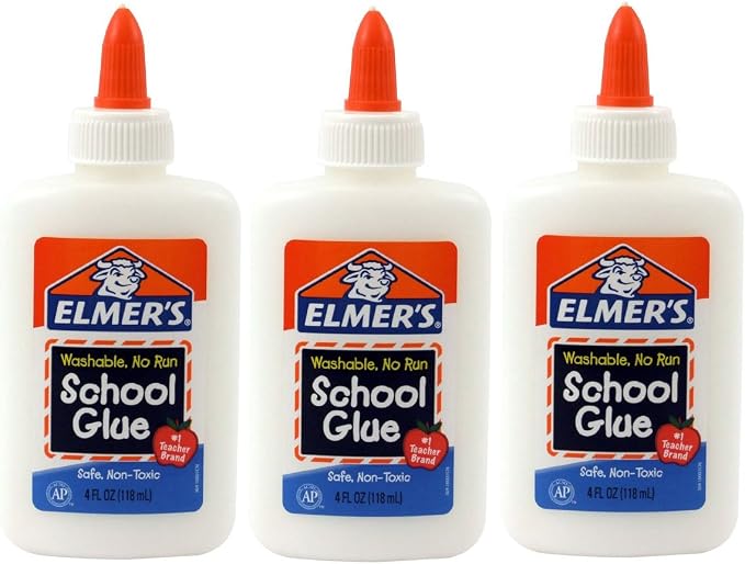 Elmer's Washable No-Run School Glue, 4 oz, 3 Pack by Unknown