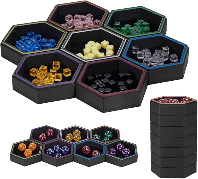Magnetic Board Game Storage Trays, Hexagonal Modular Organizer, Flexibility by Unknown