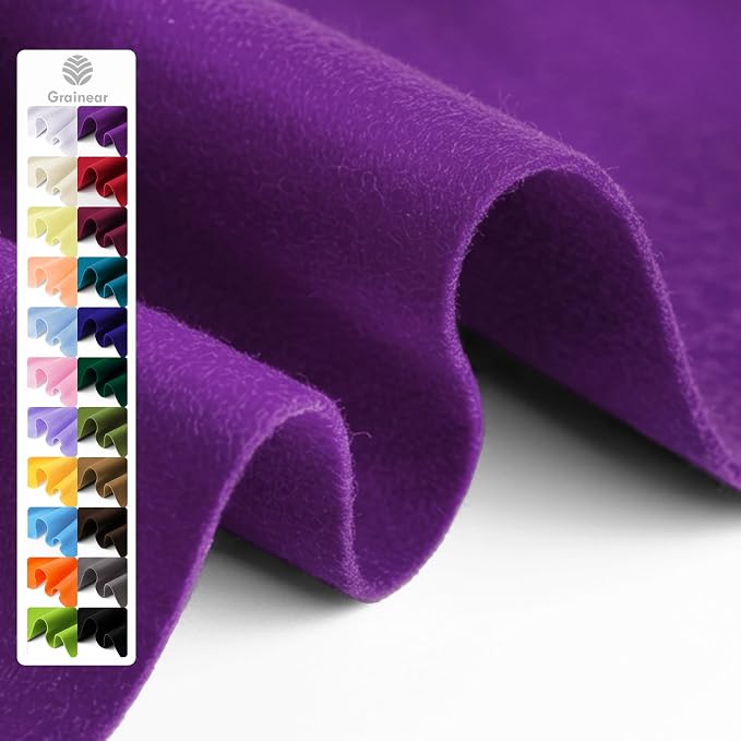 Purple Soft Felt Fabric Sheet, 1.6mm Thick by Grainear
