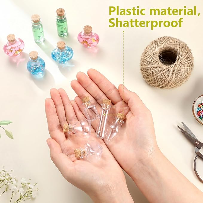 Geiserailie 50 Pieces Small Tiny Plastic Spell Jars Bottle - Image 5