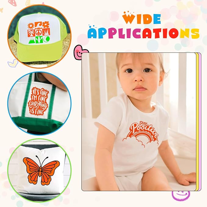 Tintnut Bright Orange Neon Heat Transfer Vinyl, easy cut & weed, stretch - Image 5