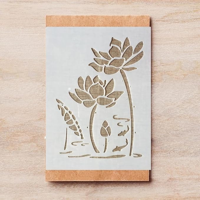 TIAMECH A4 Reusable Lotus Flower Stencil - Image 2