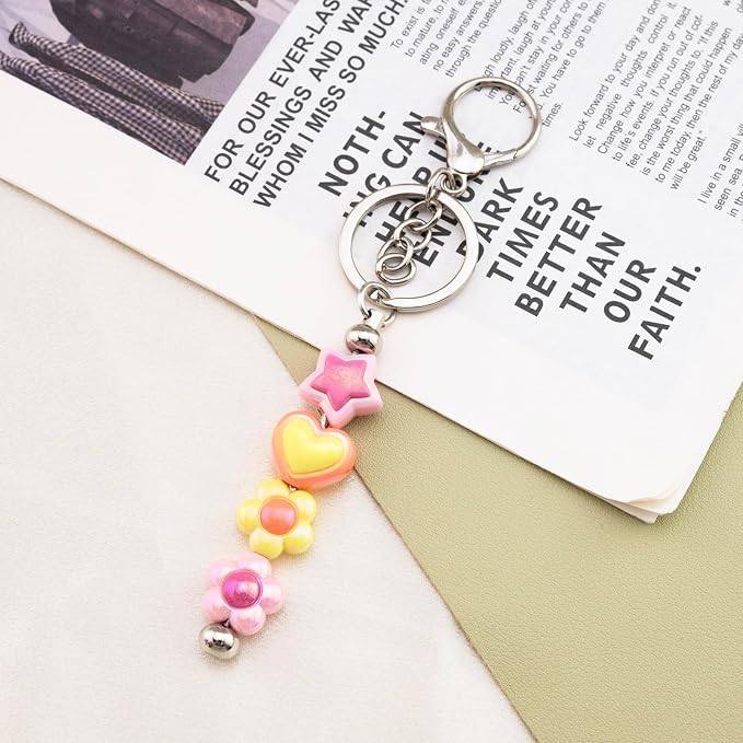 beadable keychains Bulk 8pcs Blank Keychain Making Kit Keychains Accessories - Image 7
