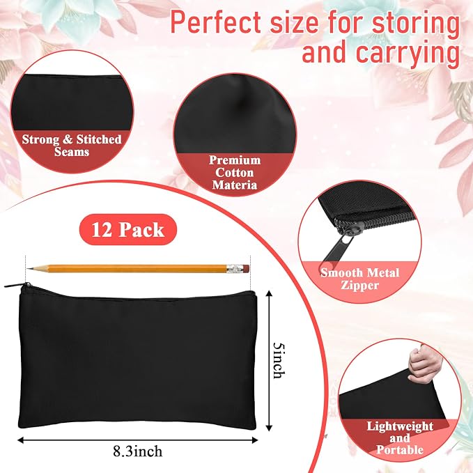 Legigo Blank Canvas Bag Zipper Pouch Makeup Bags Bulk - Image 2