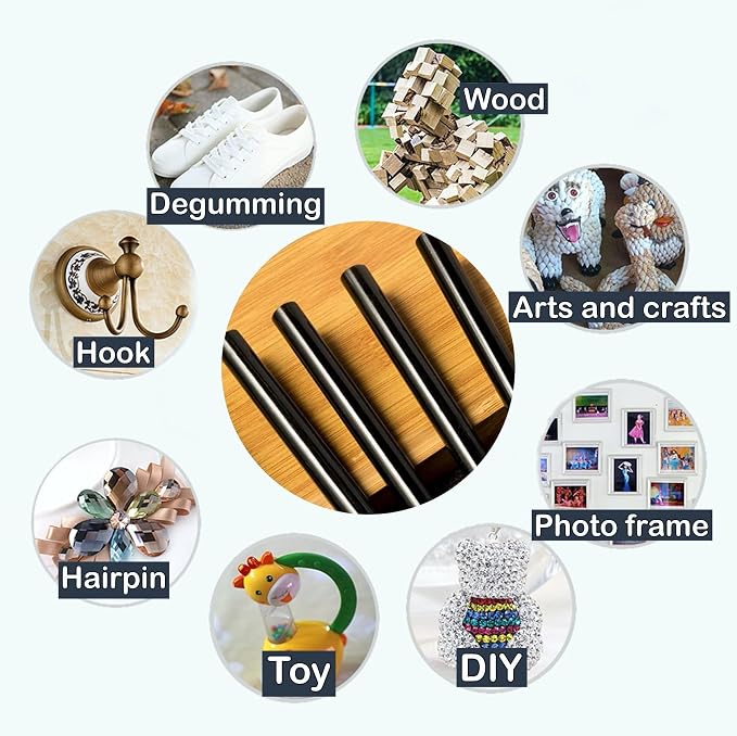 Mini Black Hot Glue Gun Sticks 40 PCS 8" Long x 0.27" Diameter Compatible - Image 5
