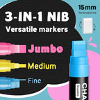 Window Chalk Markers for Glass Washable, 10 Colors Jumbo Liquid Chalk Marker - Image 2