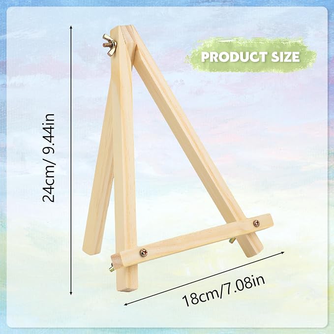 16 Pack 9 Inch Easel for Painting, Wooden Easel Stand Canvas Stand | Smooth Wood - Image 2