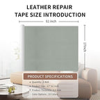 Leather Repair Patch Tape Kit Grey 17 x 61 Self Adhesive Leather Repair Patch - Image 2