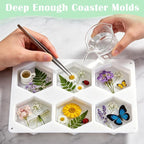 YOILES Deep Coaster Resin Molds Silicone Hexagon Silicone Molds - Image 4