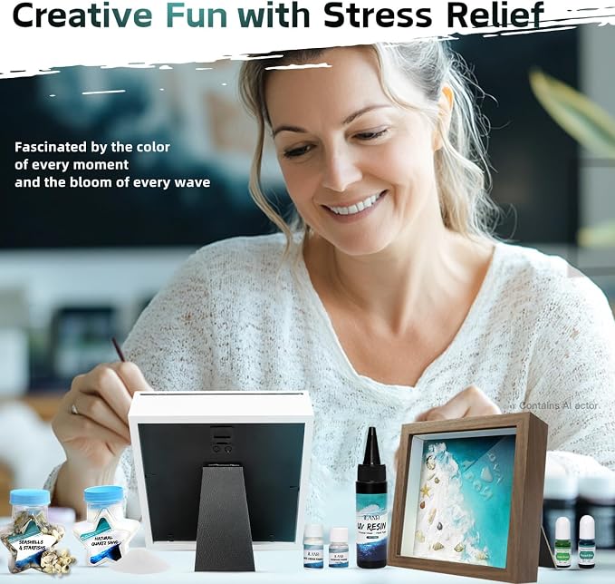 iLAND Crafts for Adults Zen Ocean Resin Art Kit, Creative Teen Crafts Resin Kit - Image 5