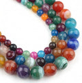 45pcs Round Loose Multicolored Agate Beads by Yochus