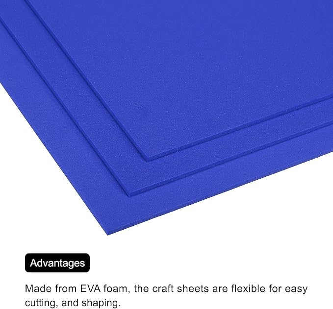 MECCANIXITY EVA Foam Sheets Blue 9.8 Inch x 9.8 Inch 3mm Thick Crafts Foam - Image 4