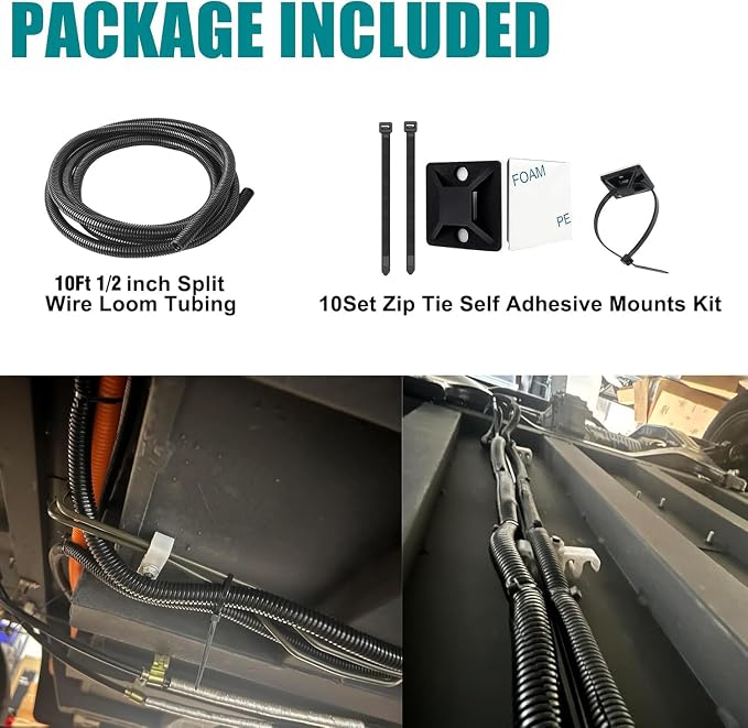 1/2 Inch Wire Loom Split Tubing - 10 ft Cord Protector Electric Wires Covers - Image 2