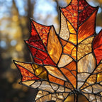 Autumn Vibrant Maple Leaf Acrylic Suncatcher - Image 4