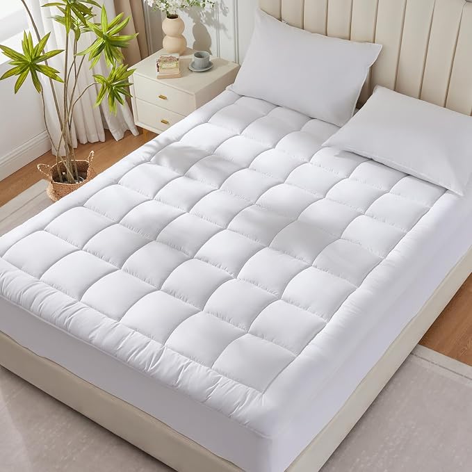 CozyLux Twin Size Mattress Pad Pillow Top Cotton Cooling Mattress Topper 8-21" - Image 8