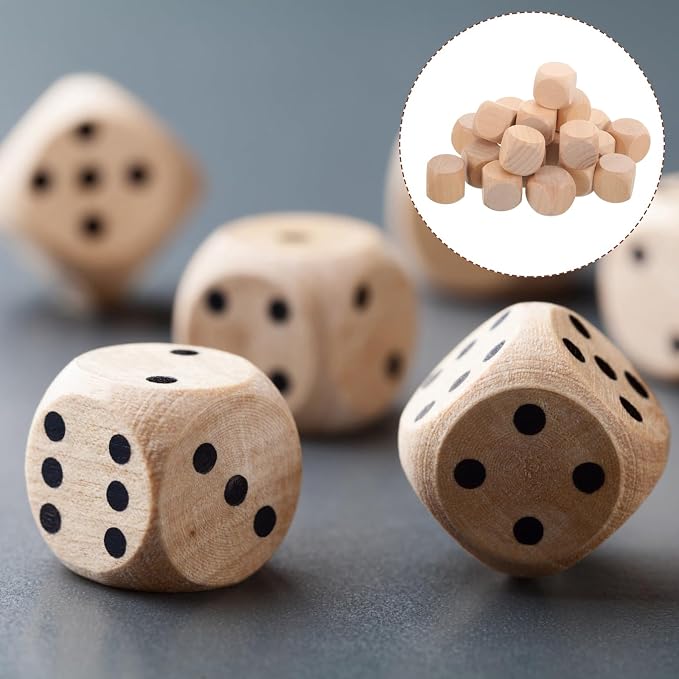 Milisten 20pcs Blank Wooden Dice, Wooden Cubes - Image 7