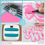 Aoder Fluorescent Pink Heat Transfer Vinyl - Image 3