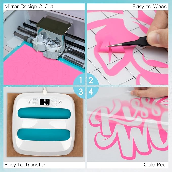 Aoder Fluorescent Pink Heat Transfer Vinyl - Image 3