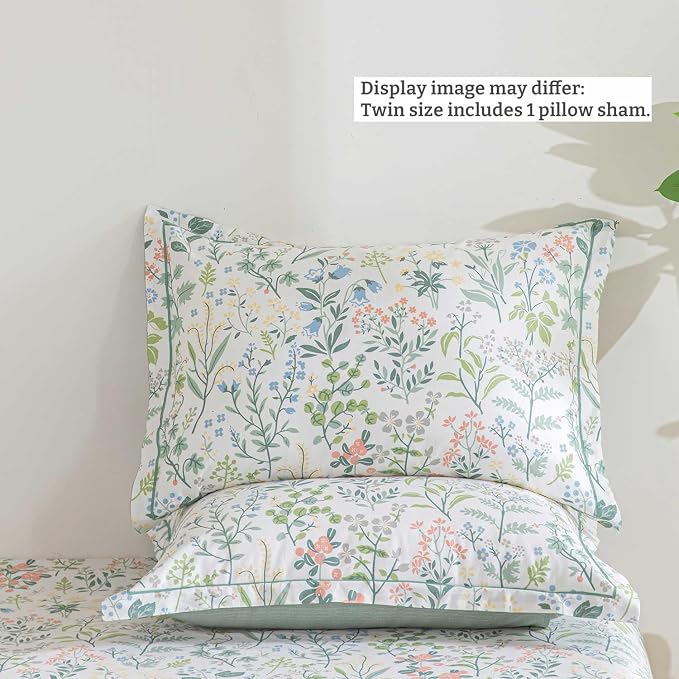 LEMIROE Floral Cotton Comforter Twin Size - Image 4