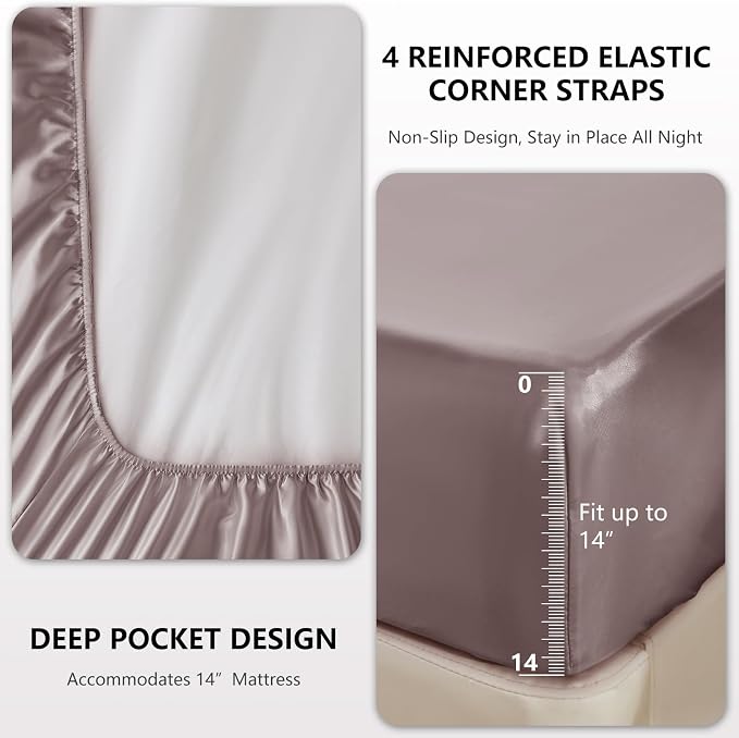 CozyLux Satin Sheets King Size Sheet Set - Image 4