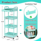 SUNALLY 4 Tier Rolling Utility Cart - Image 2