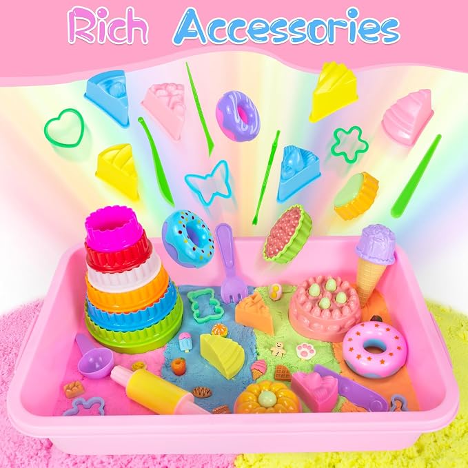 Ice Cream Sensory Bin for Girls Kids, Play Sand Art Kit - Image 4